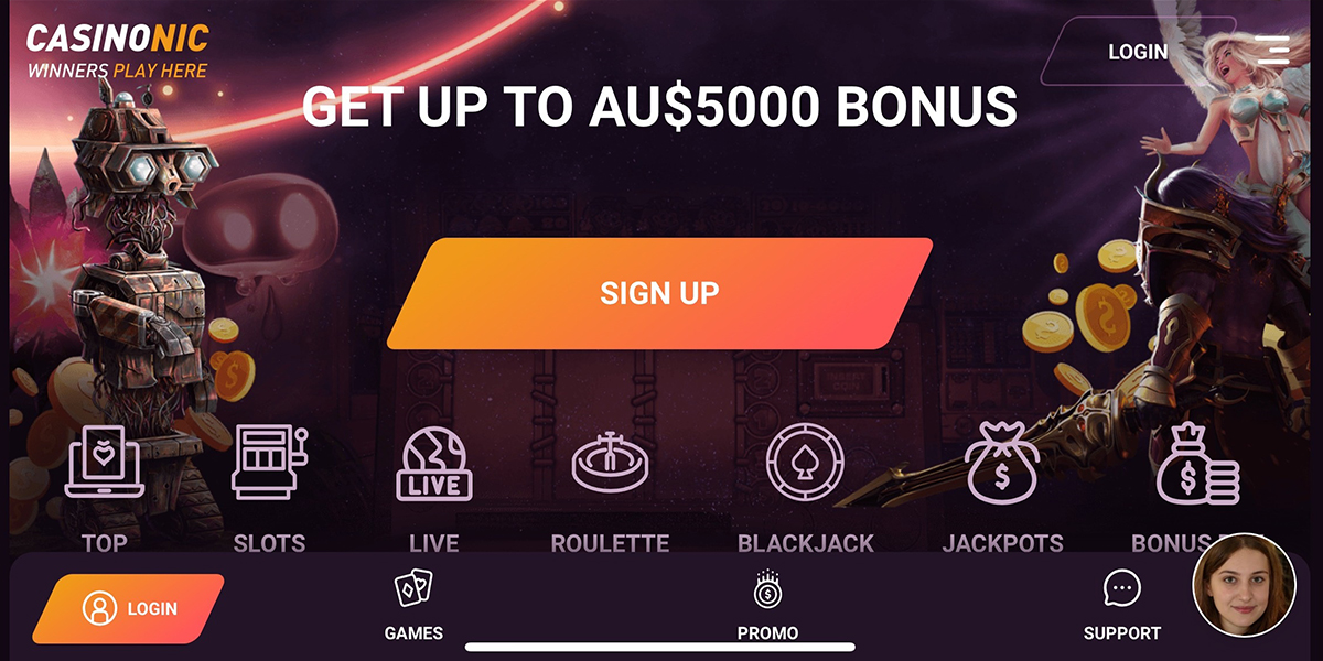 Casinonic Mobile Casino Page