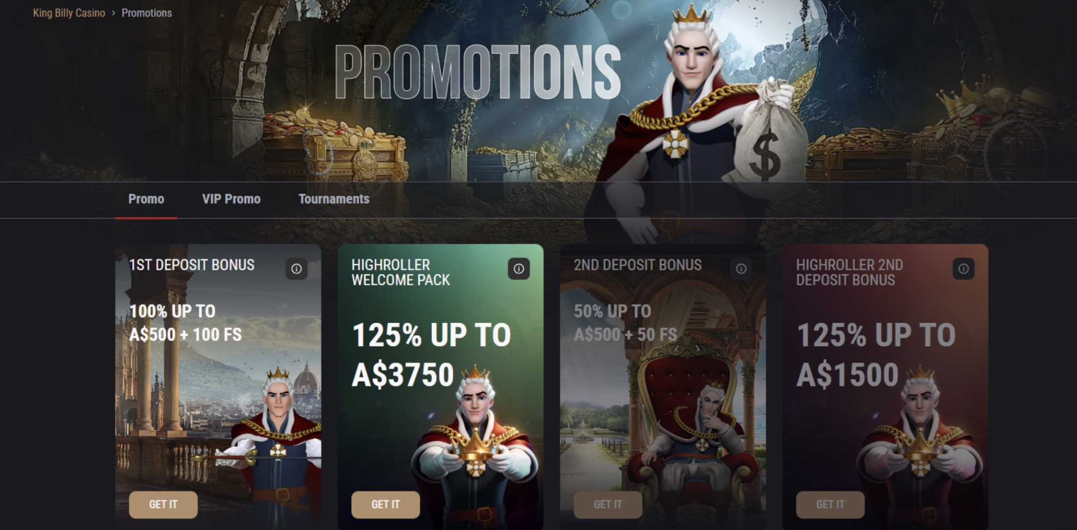 King Billy Casino promotions