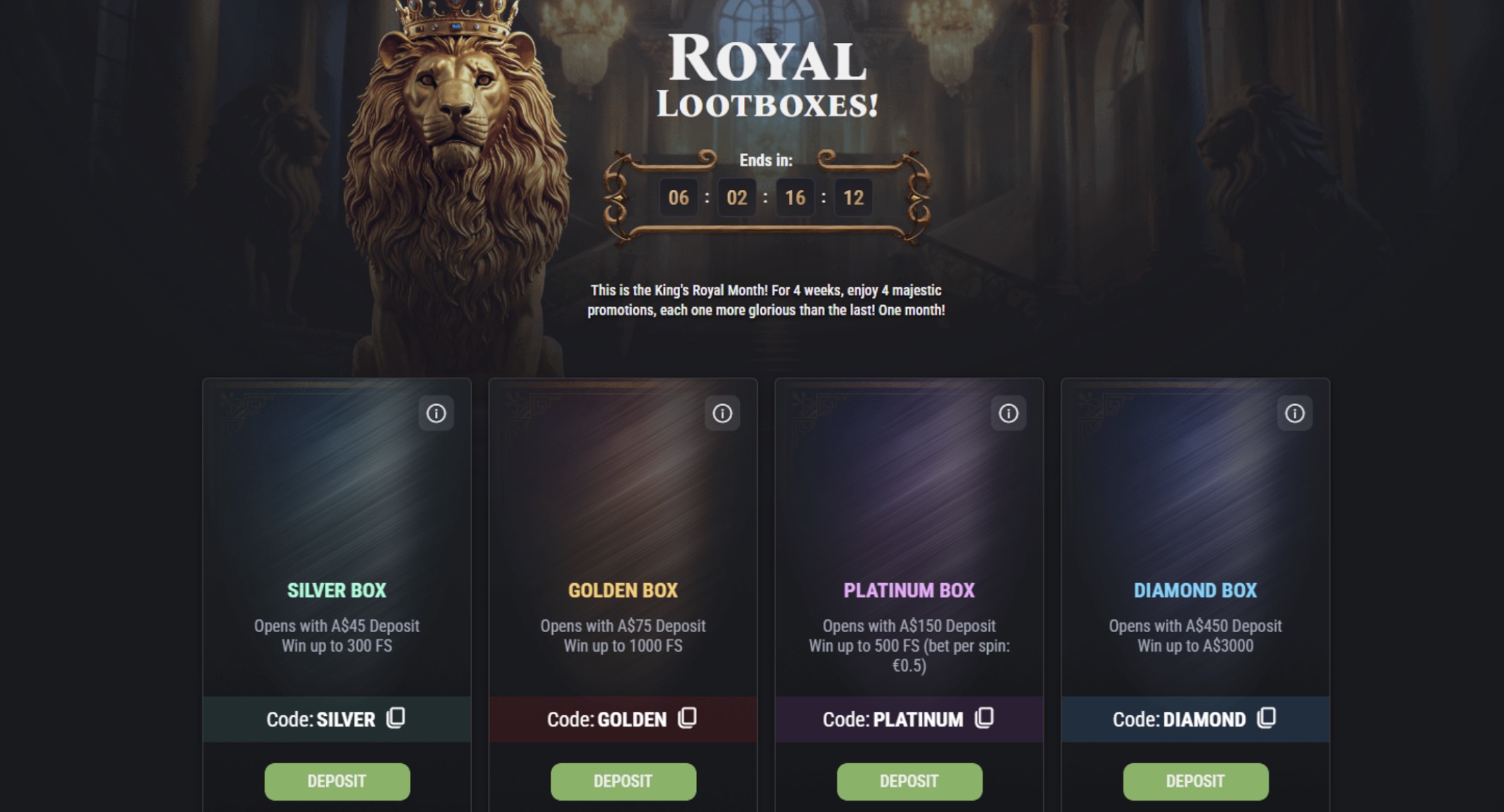 King Billy Casino Royal Bonuses 