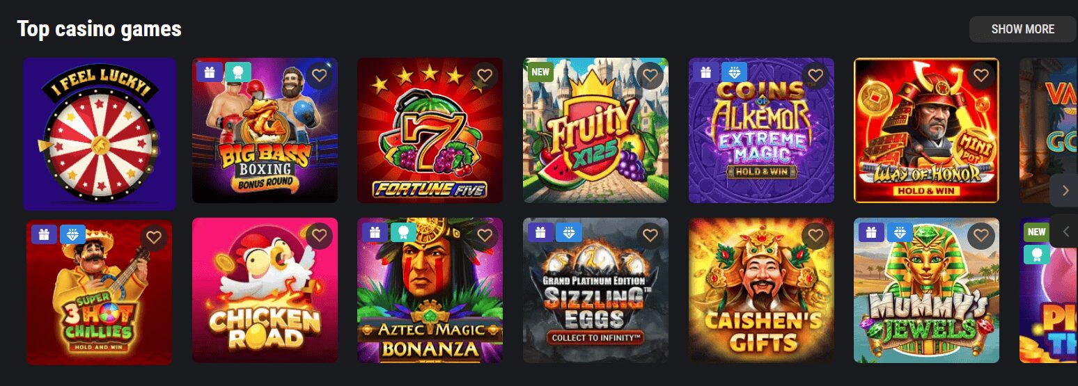 King Billy casino games