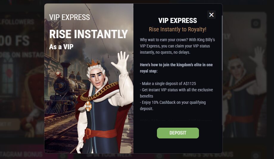 King Billy Express VIP membership