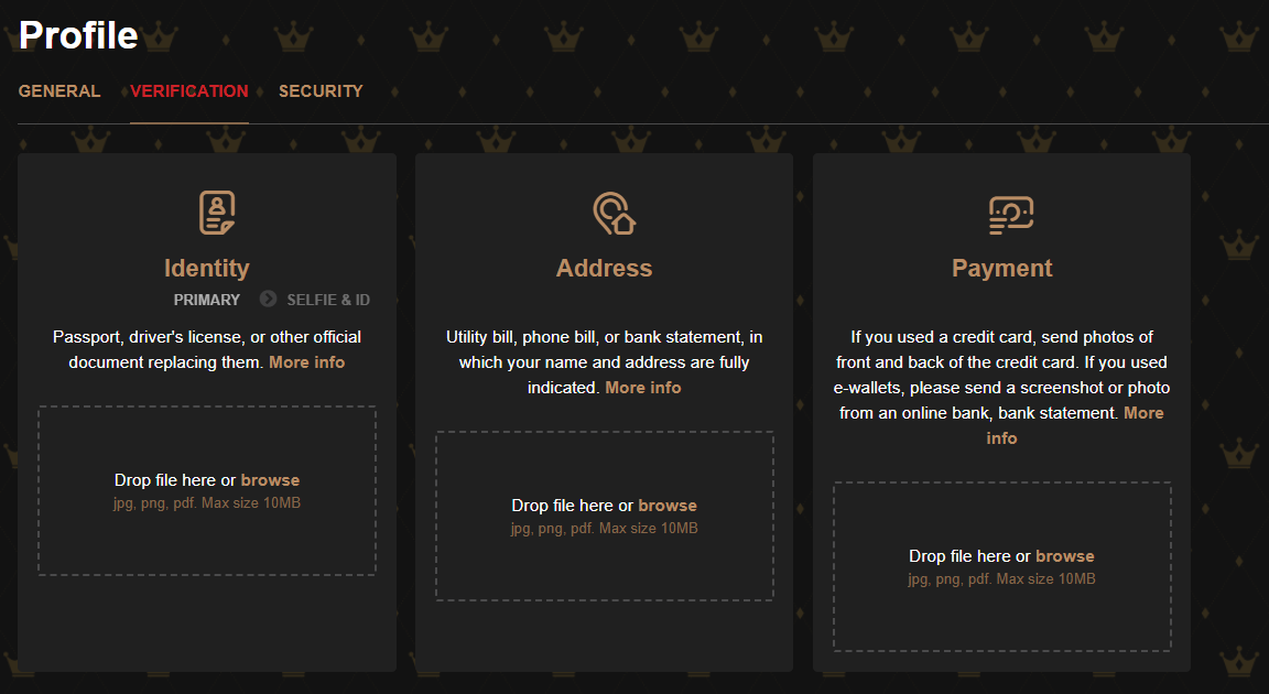 King Billy KYC verification