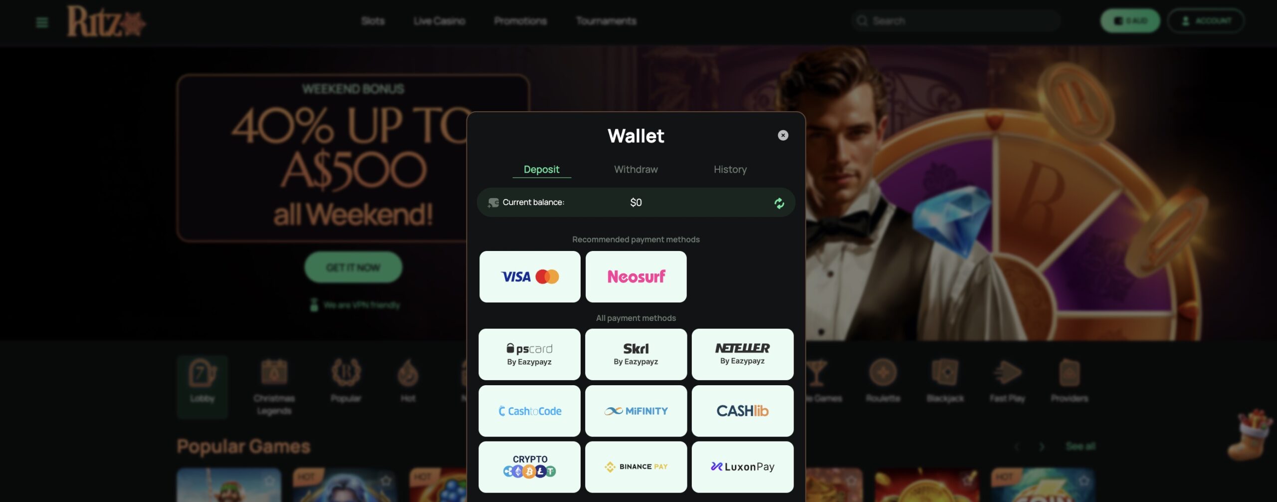 Ritzo payment methods