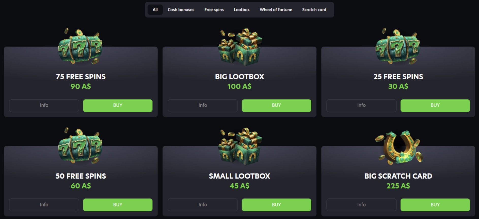 Neospin Casino Bonus Shop
