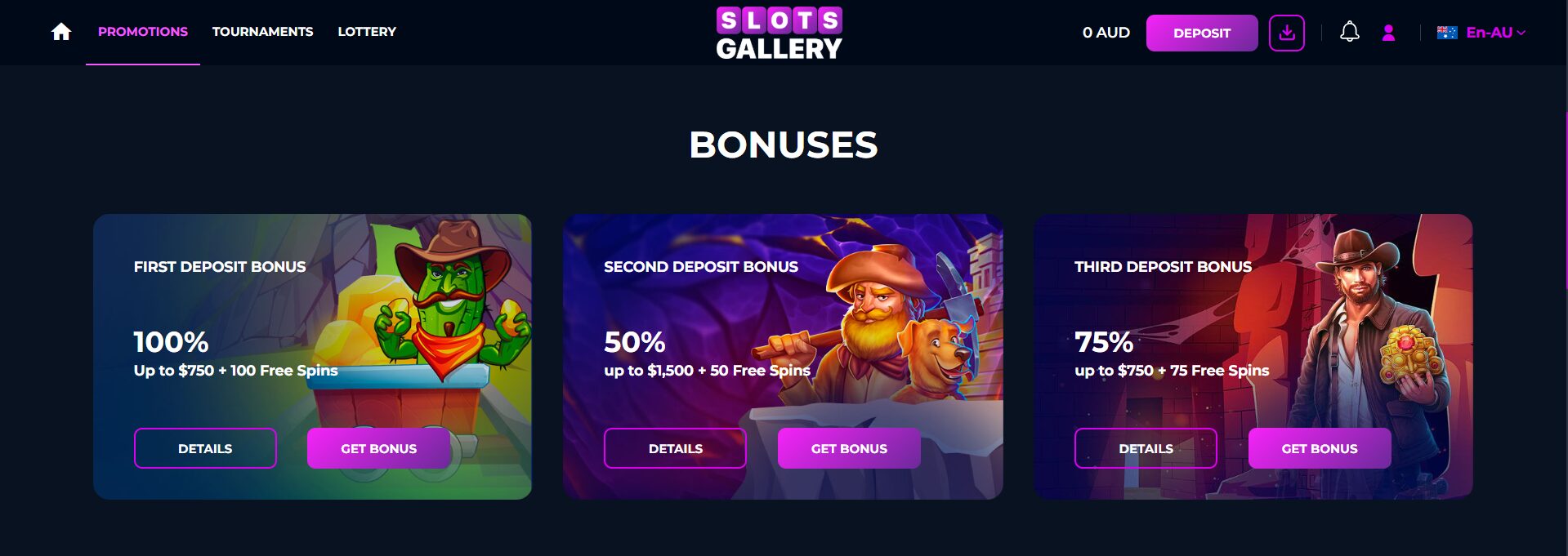 Slots Gallery Bonuses