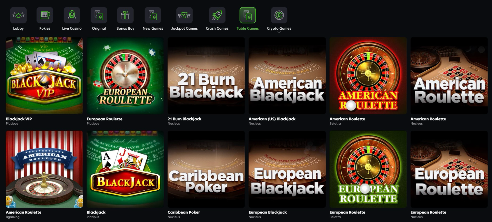 Neospin Casino - Table Games