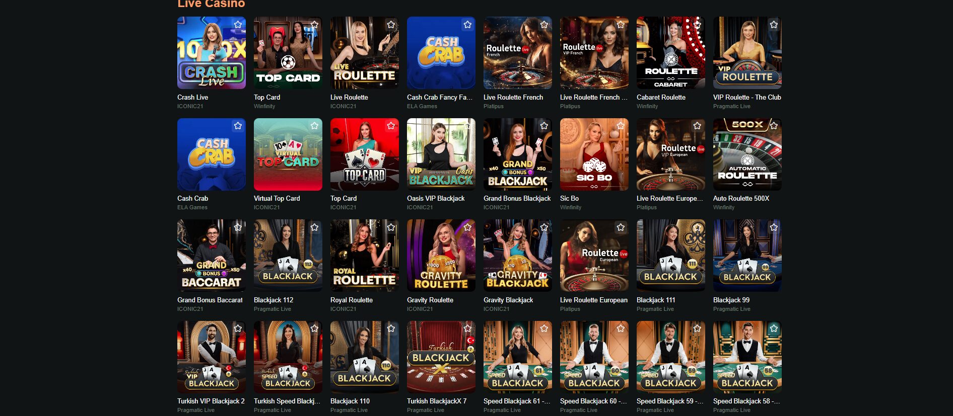 Ritzo Casino live dealers