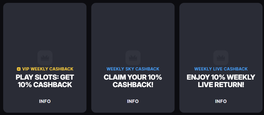 SkyCrown Casino Cashback bonuses