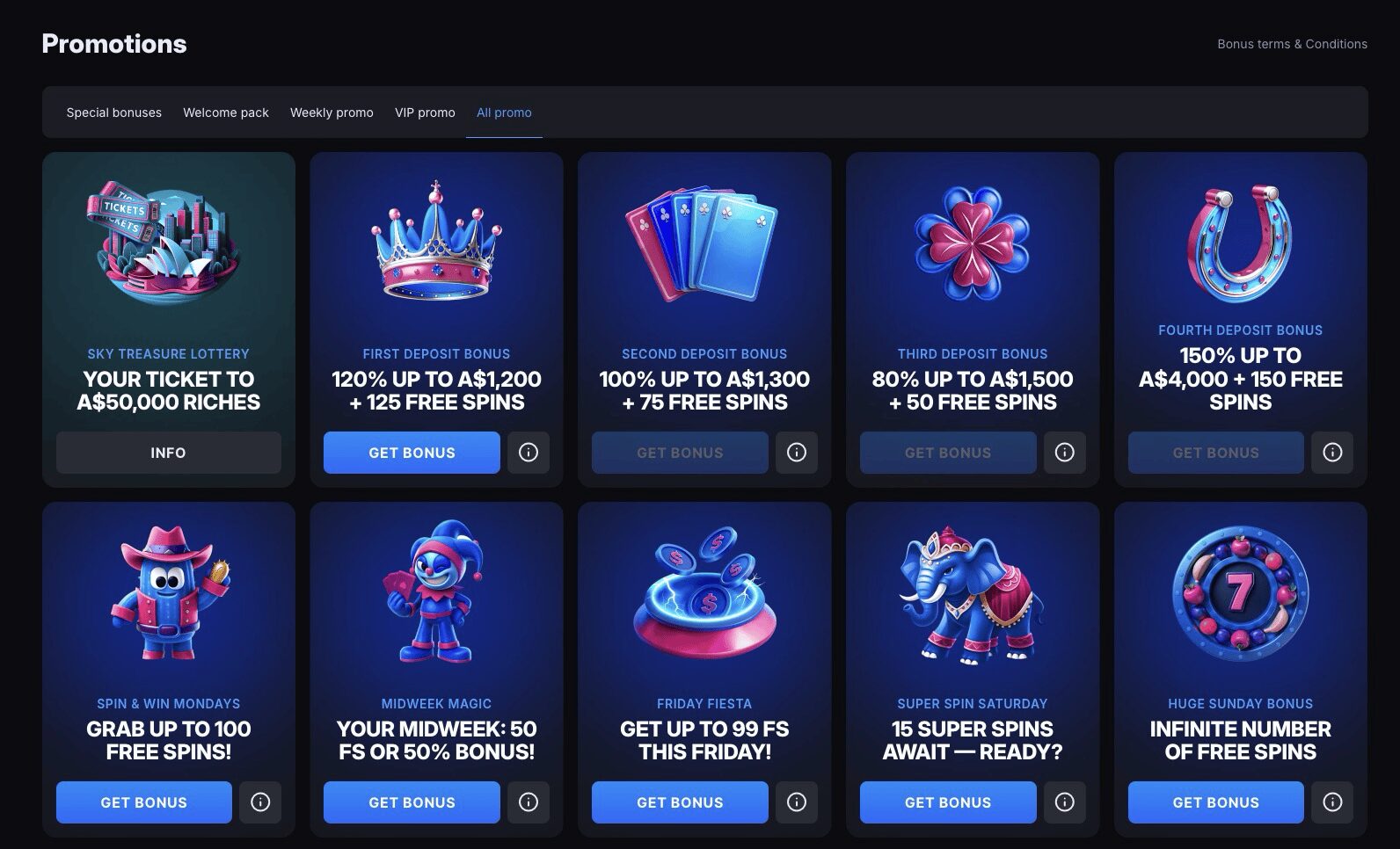 SkyCrown Casino bonuses