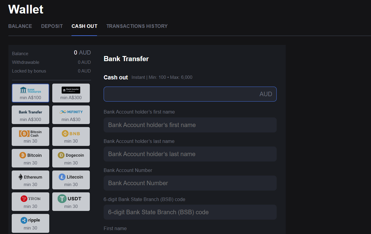 SkyCrown Casino withdrawal options
