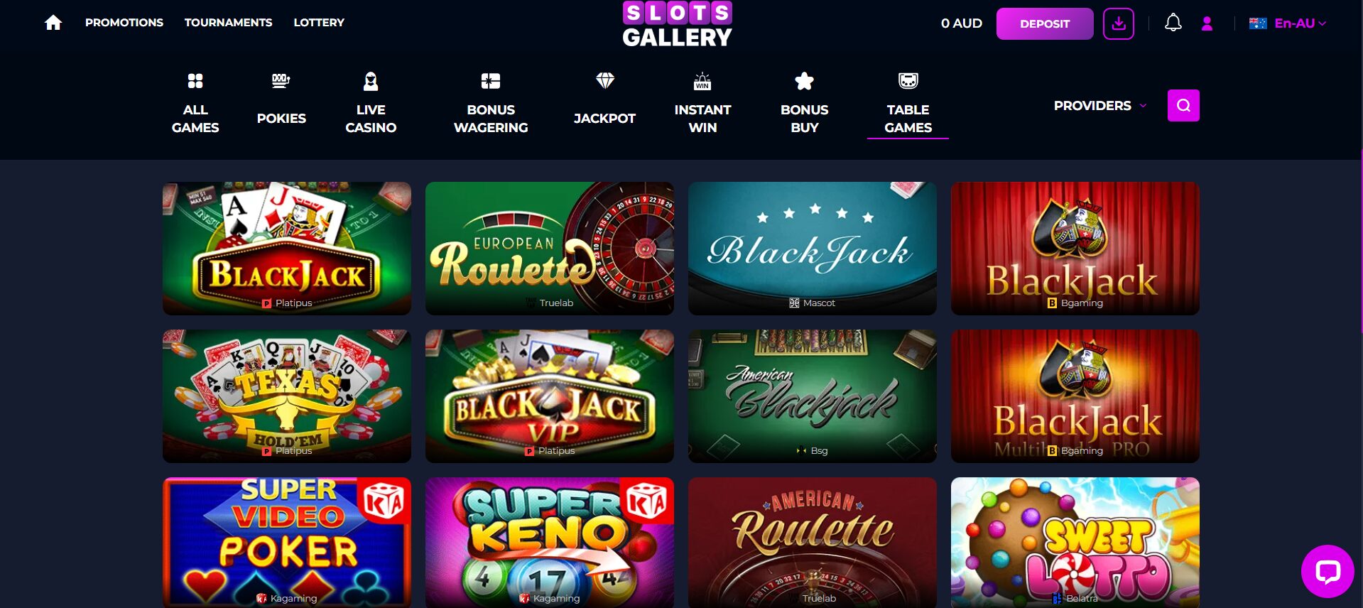 Slots Gallery Table Games