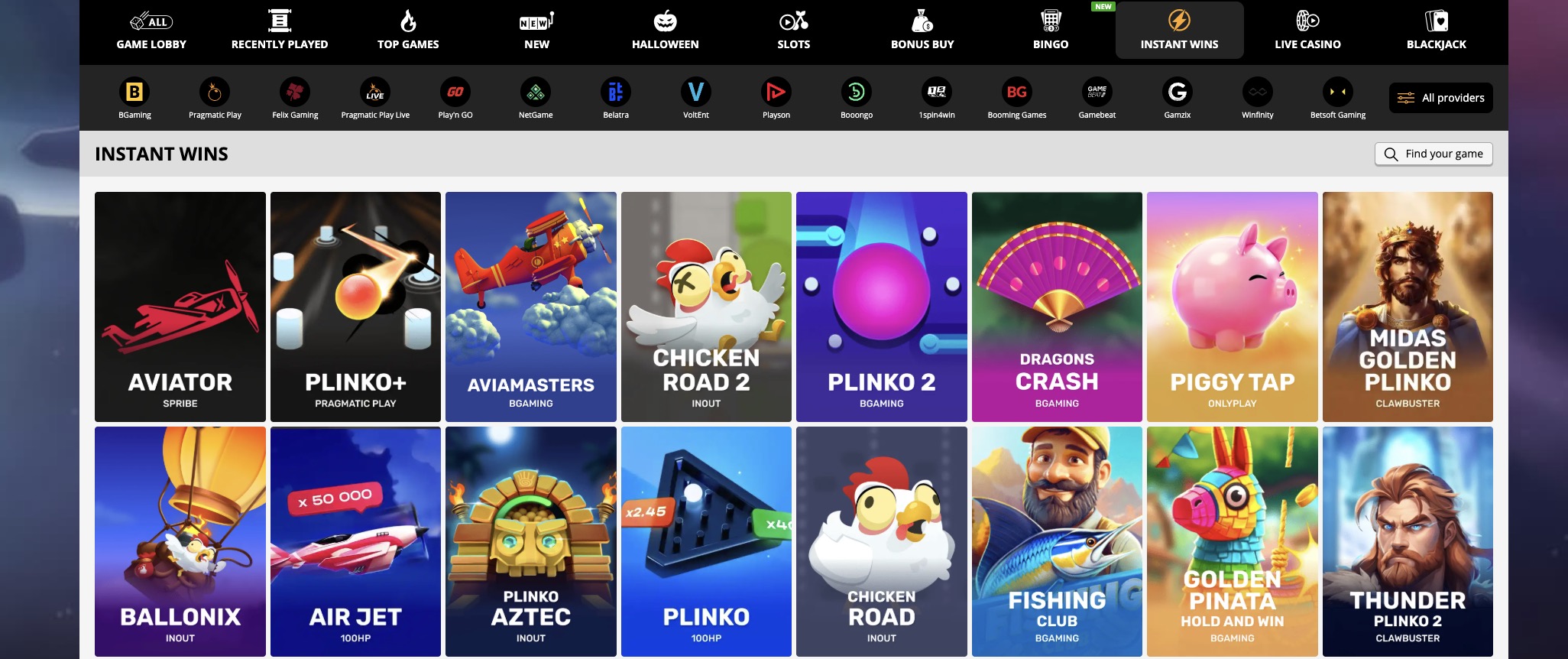 PlayAmo instant win games