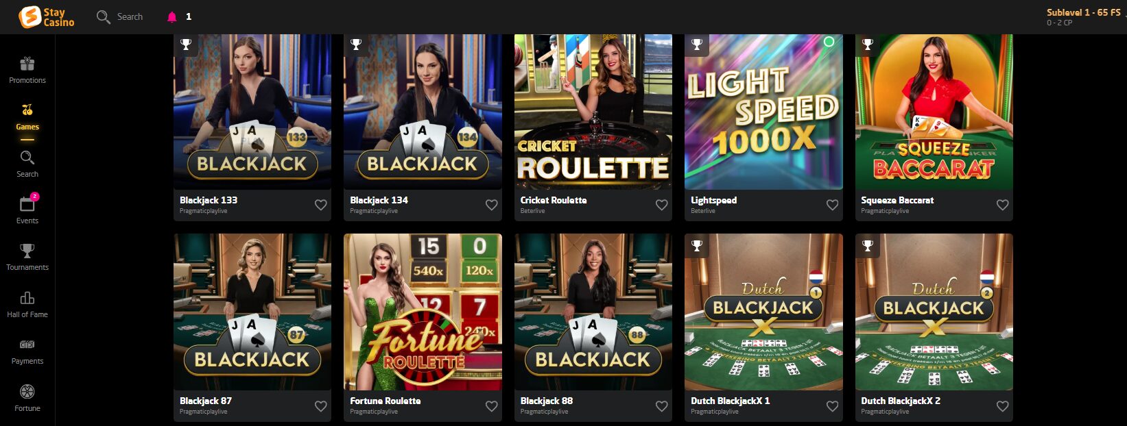 Stay Casino - Live Dealers