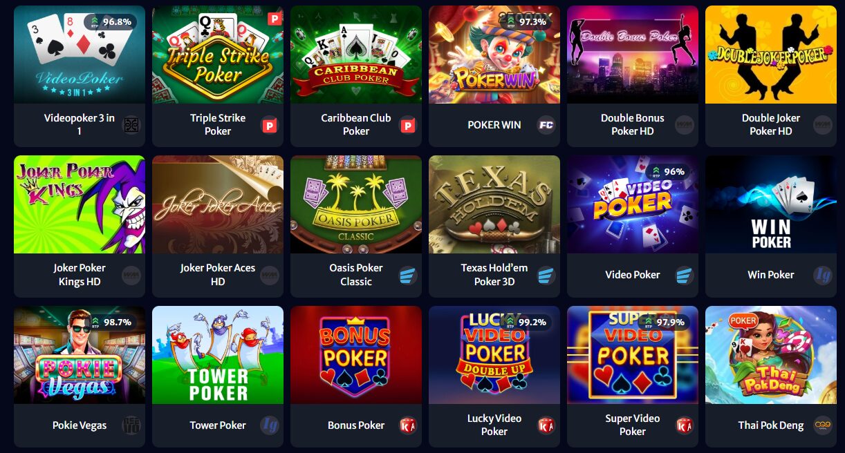 HellSpin Poker Games Selection