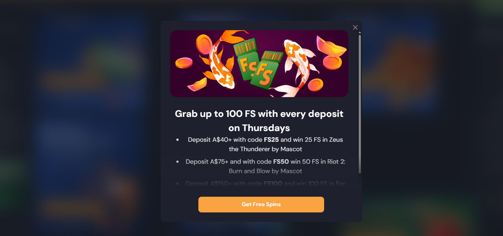 Slotozen Casino Thursday Free Spins bonus details