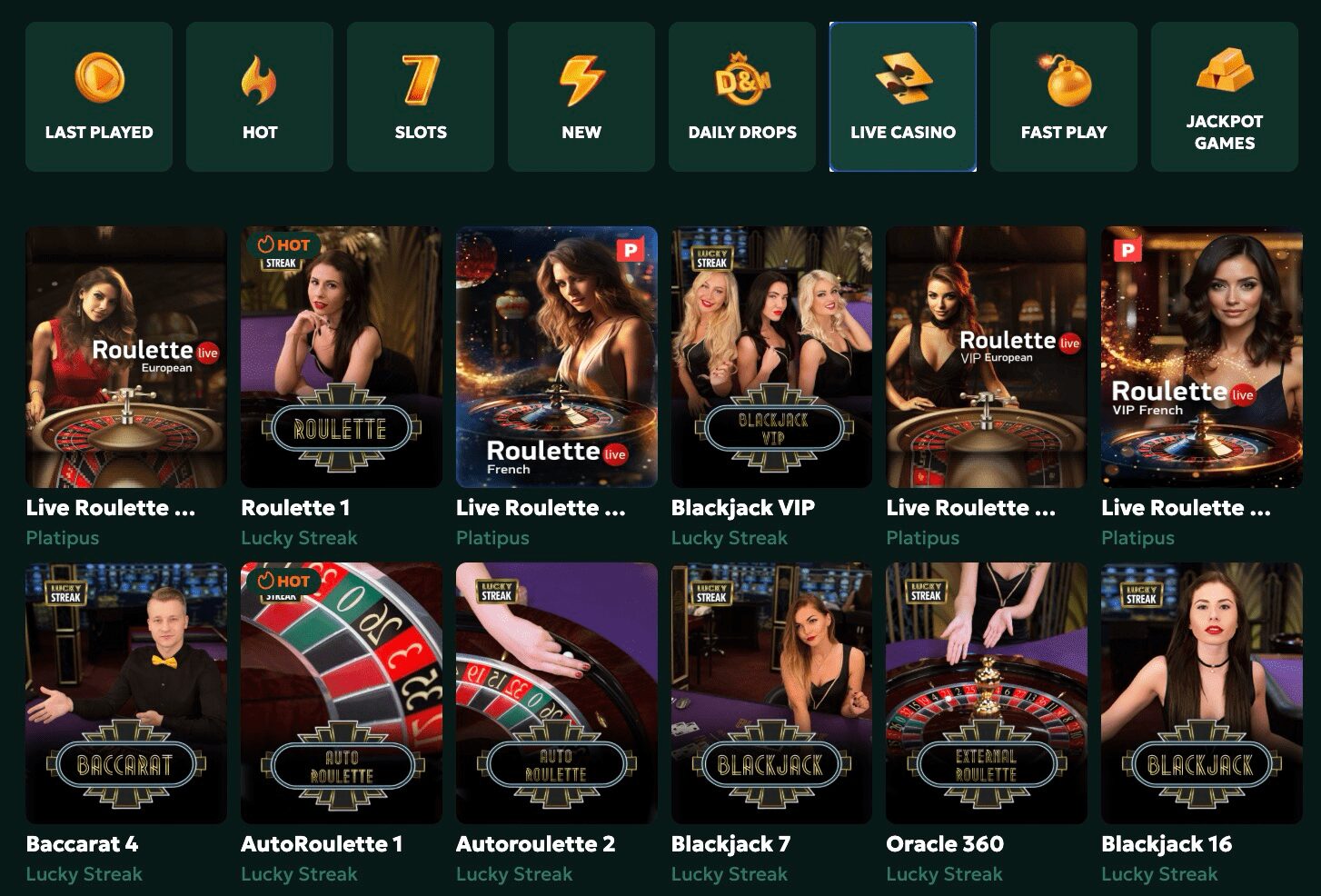 AllStar Casino Live Dealers
