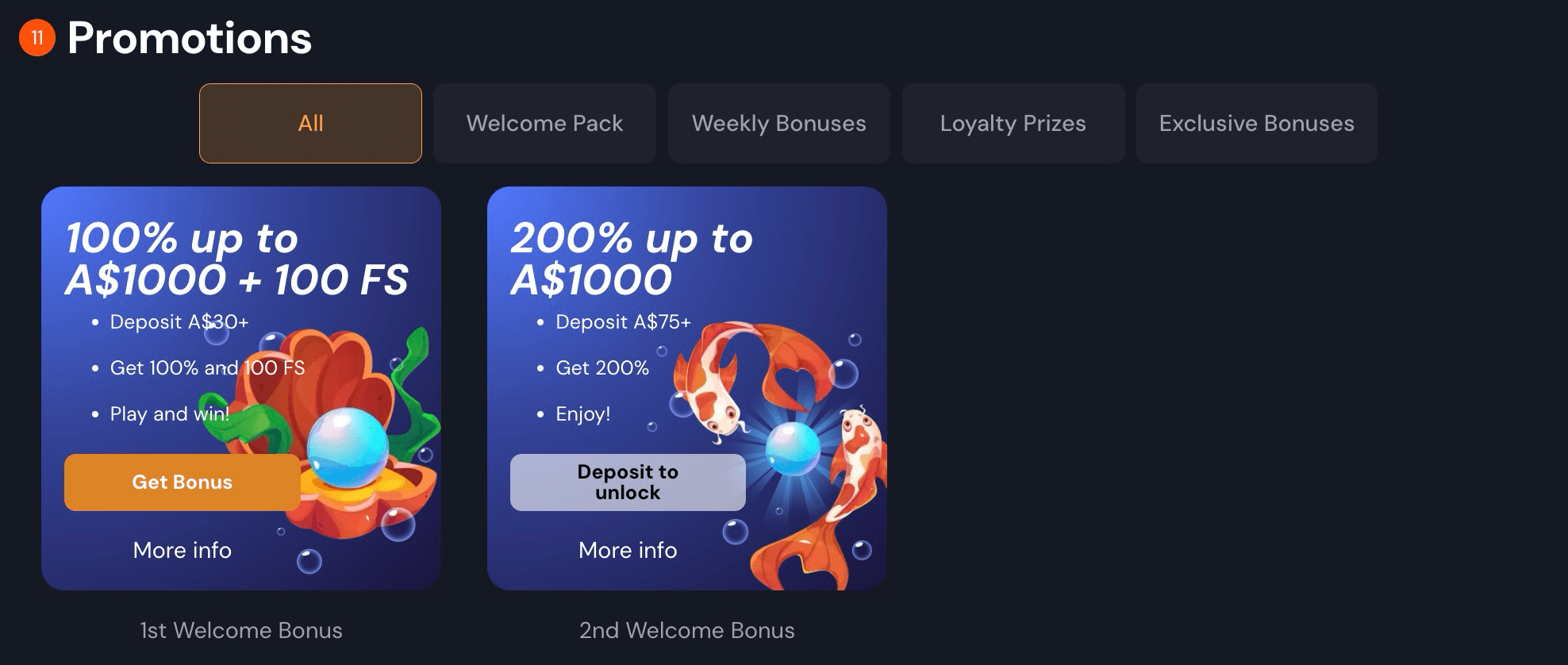Slotozen Casino welcome bonus details