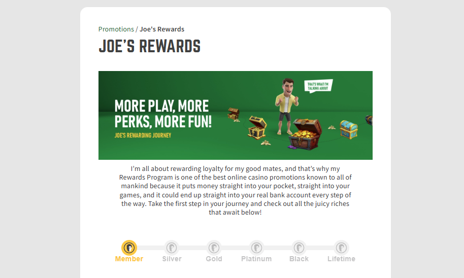 Joe Fortune Casino Loyalty Program