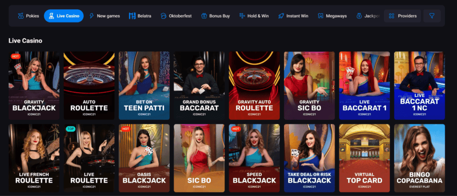 Lucky Vibe Casino live dealers