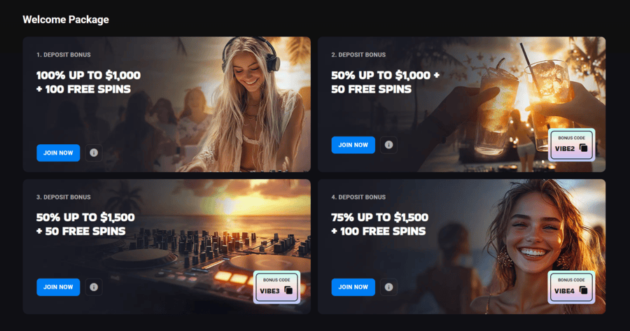 Lucky Vibe Welcome Package details