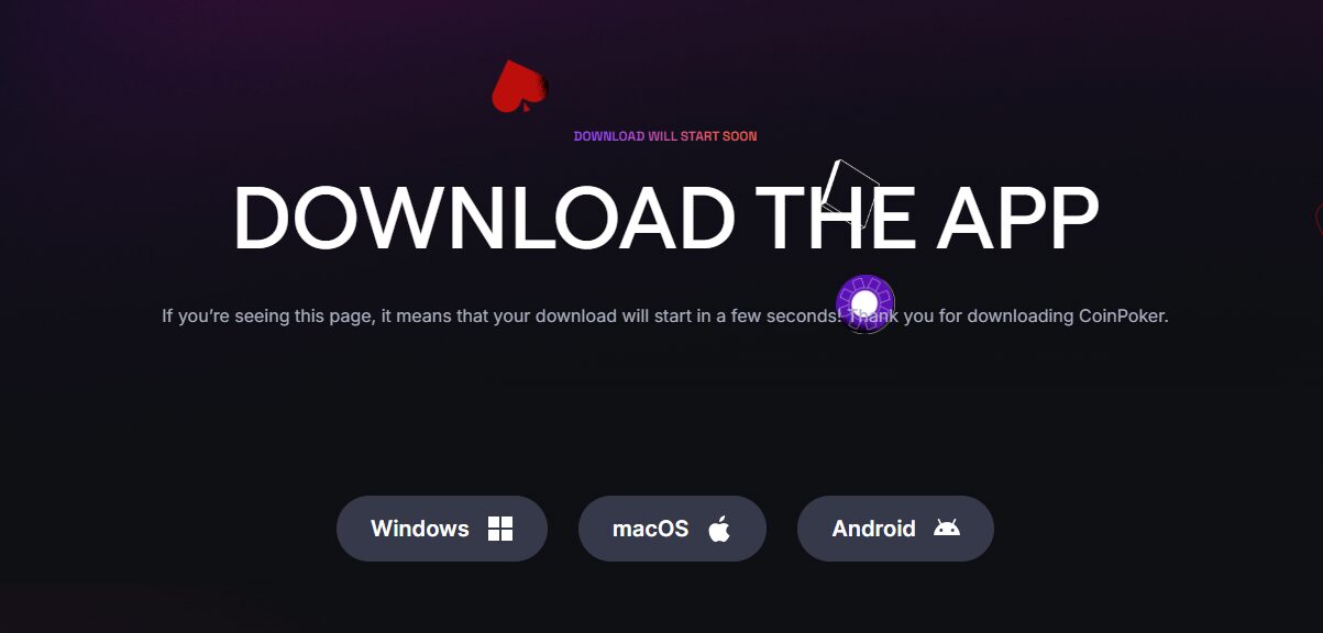 CoinPoker mobile and desktop apps