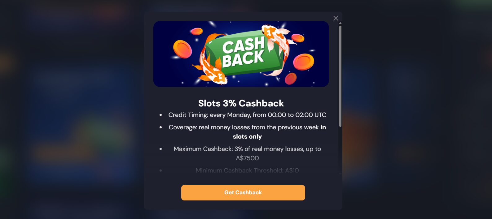 Slotozen Casino Cashback