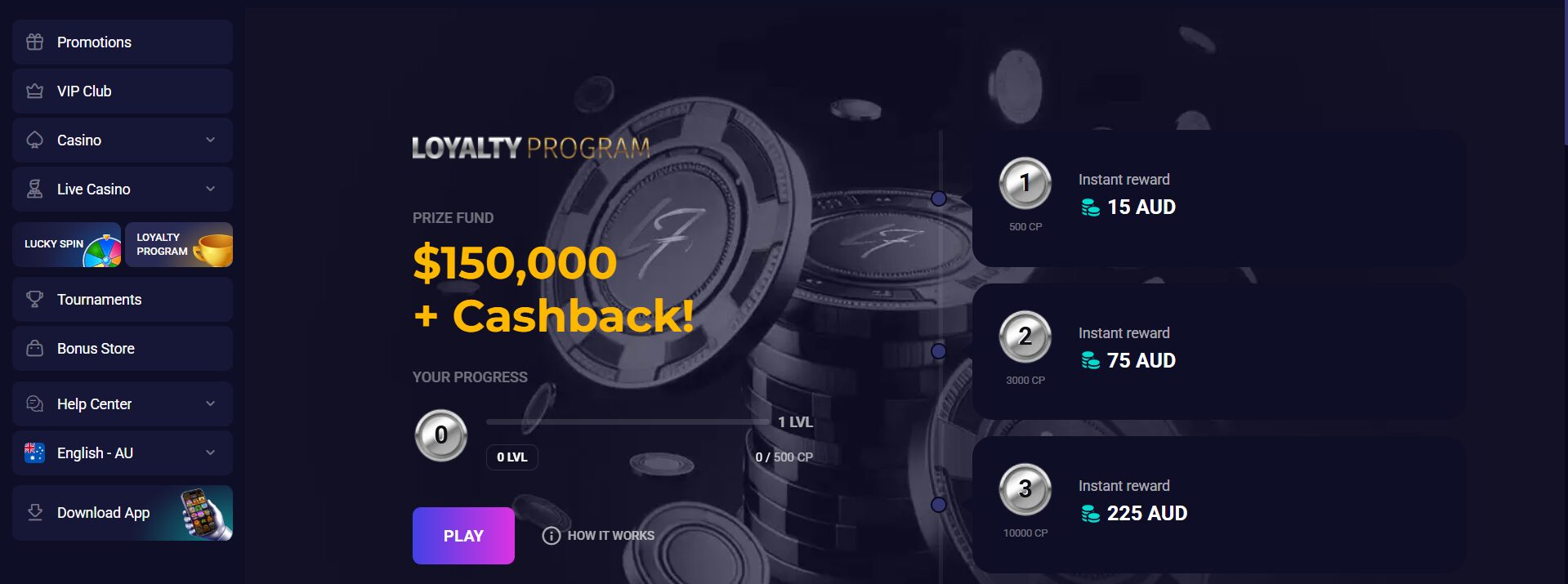 Lucky7even Casino Loyalty Program