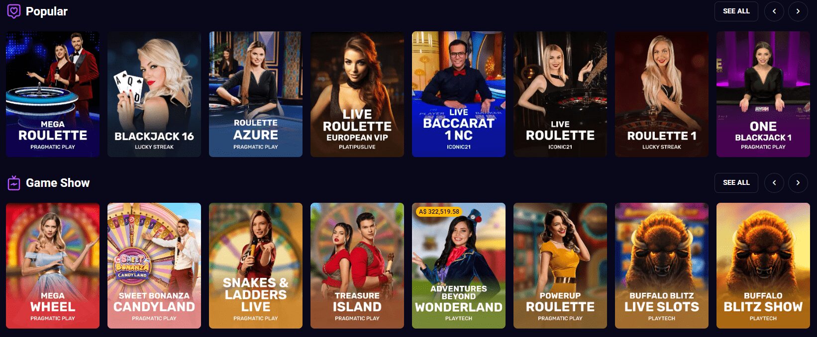 Lucky7even Casino Live Dealers