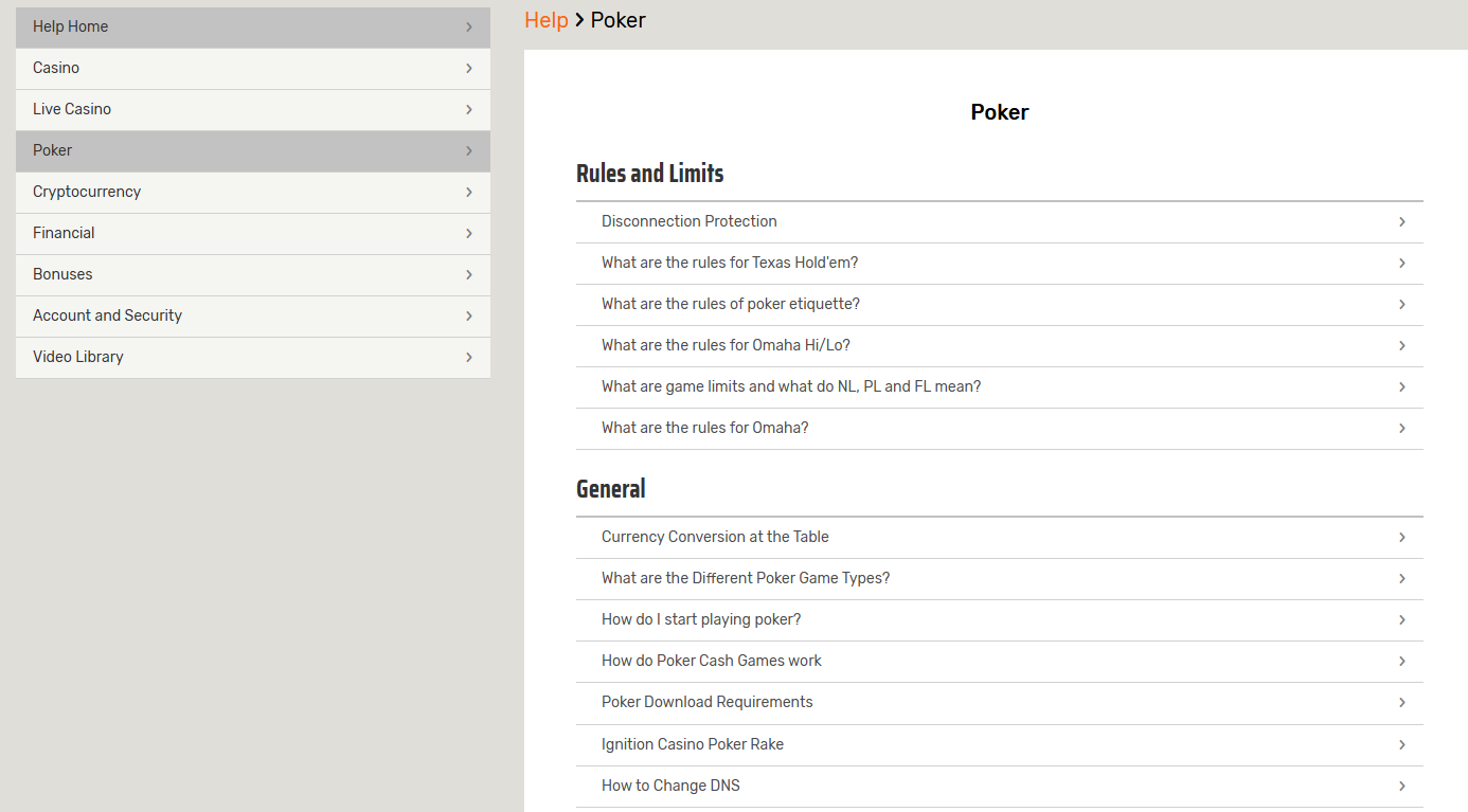 Ignition Casino Help Centre