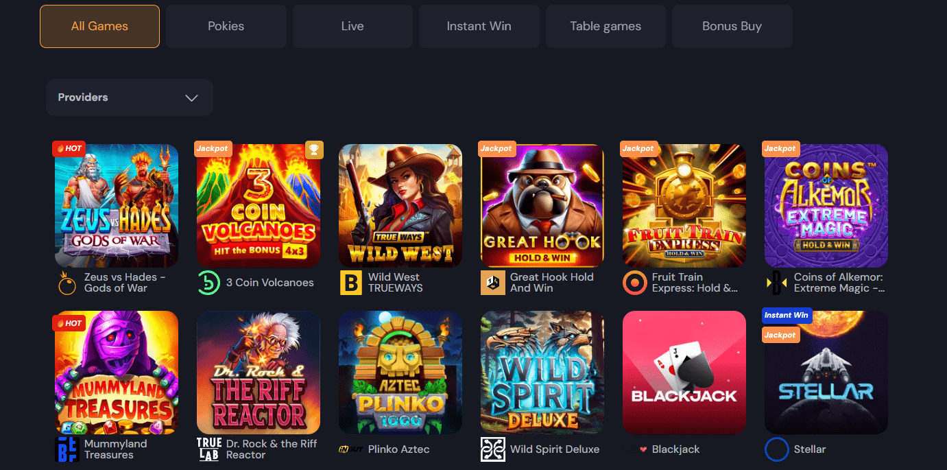 Slotozen Casino game lobby