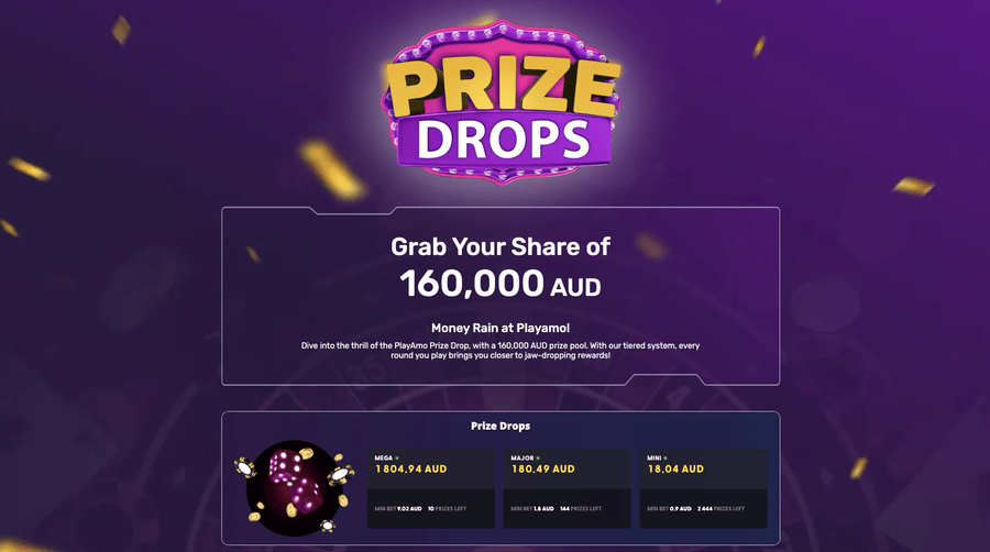 PlayAmo Casino Prize Drops Rewards