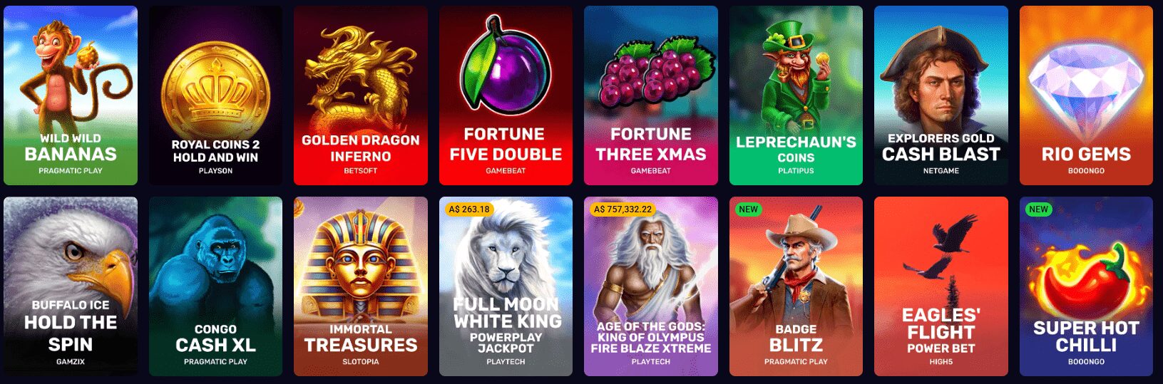 Lucky7even Casino Jackpot Games