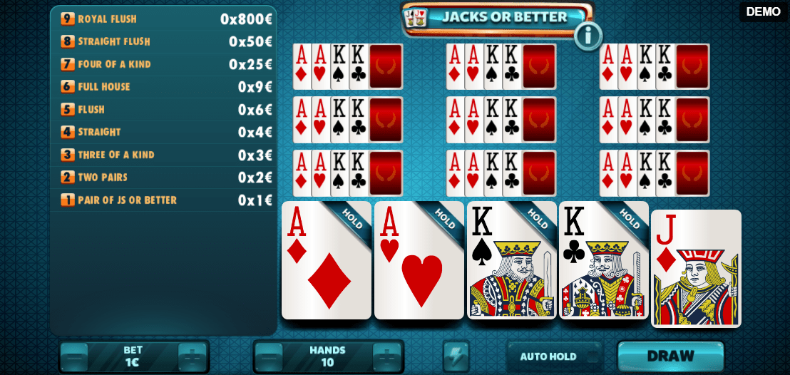 Jacks or Better scenario 2