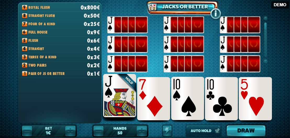 Jacks or Better scenario 3