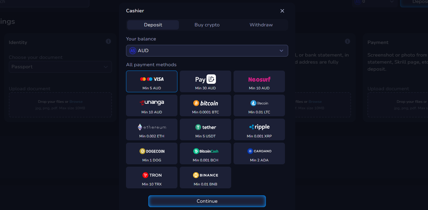 7Bit Casino payment methods