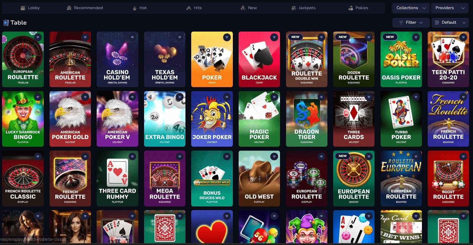 7Bit Casino table games