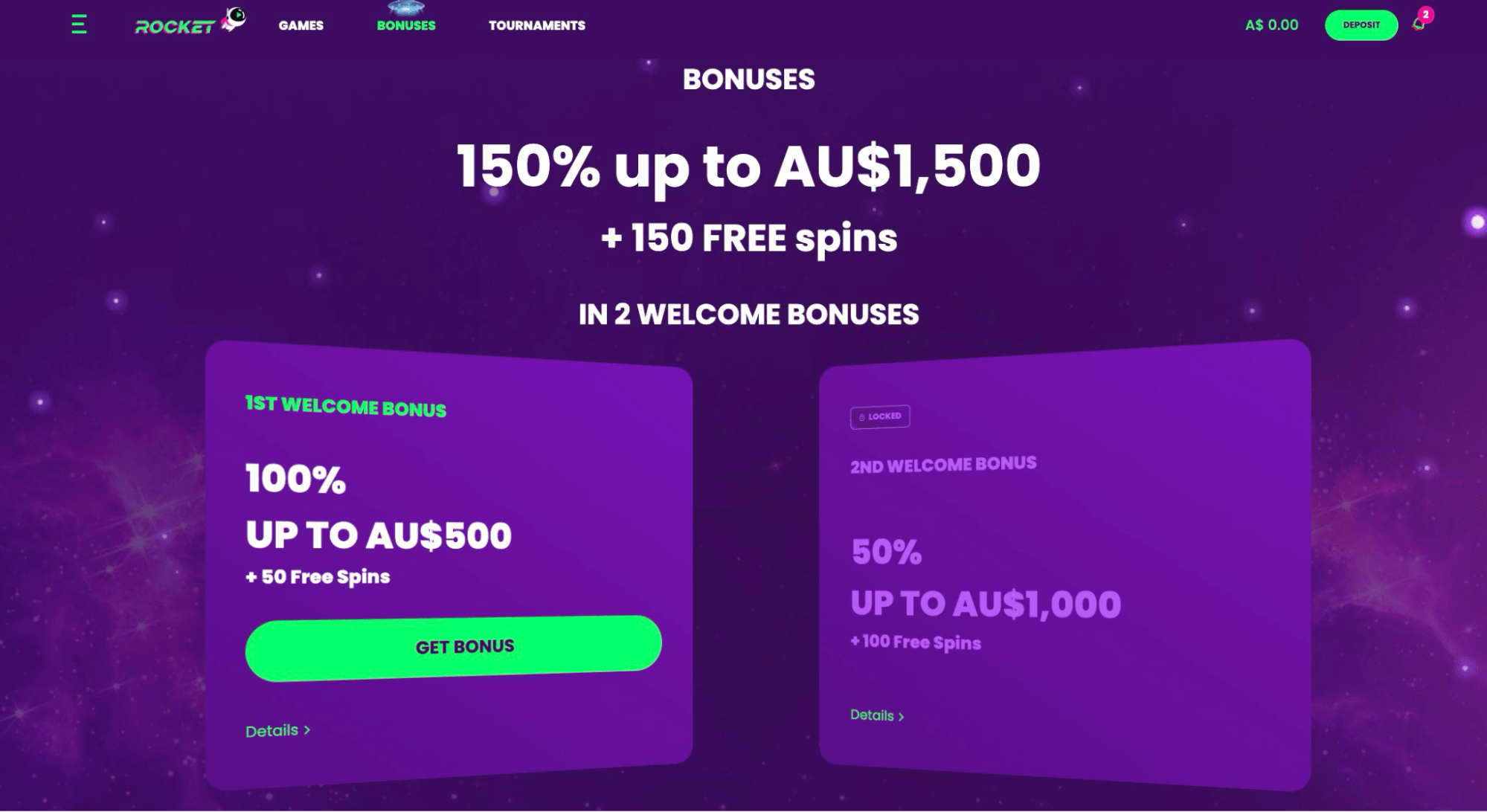 Rocket Casino bonuses