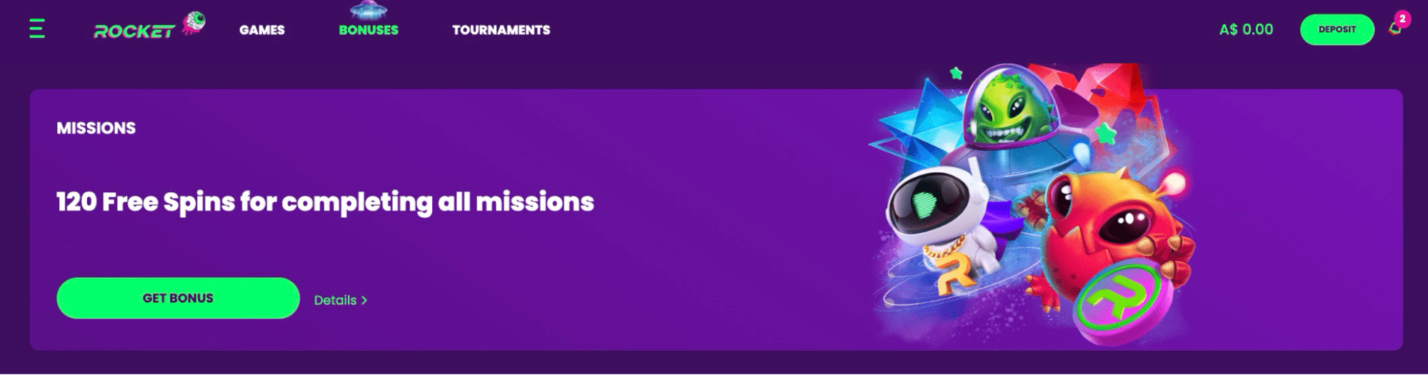 Rocket Casino missions