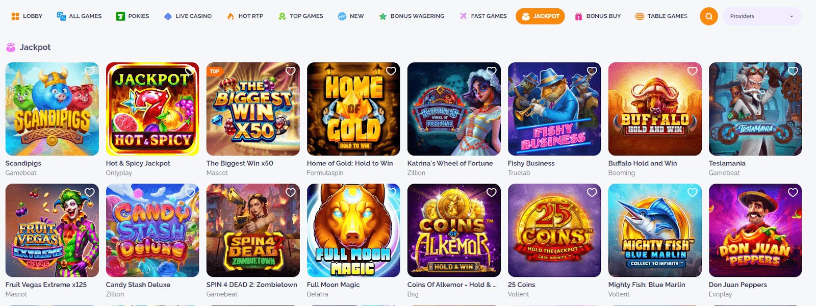 Boho Casino jackpot games