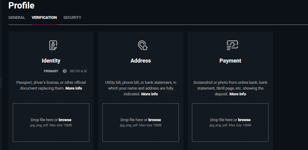 SpinsUp Profile Verification Screen