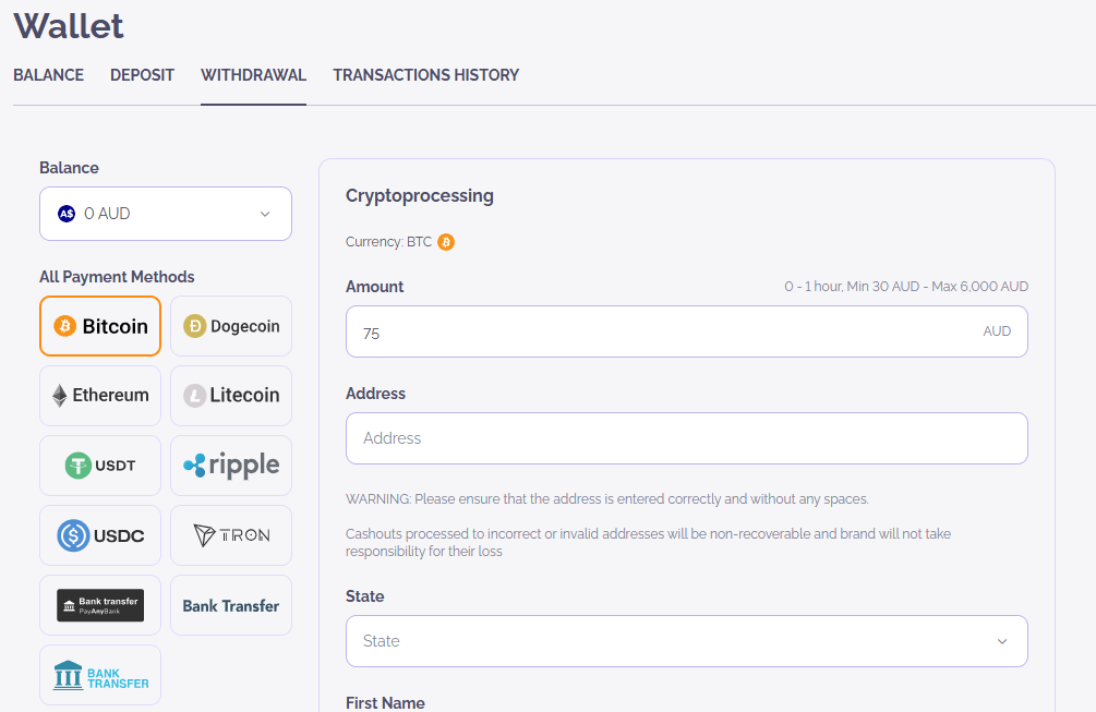 Boho Casino withdrawal options
