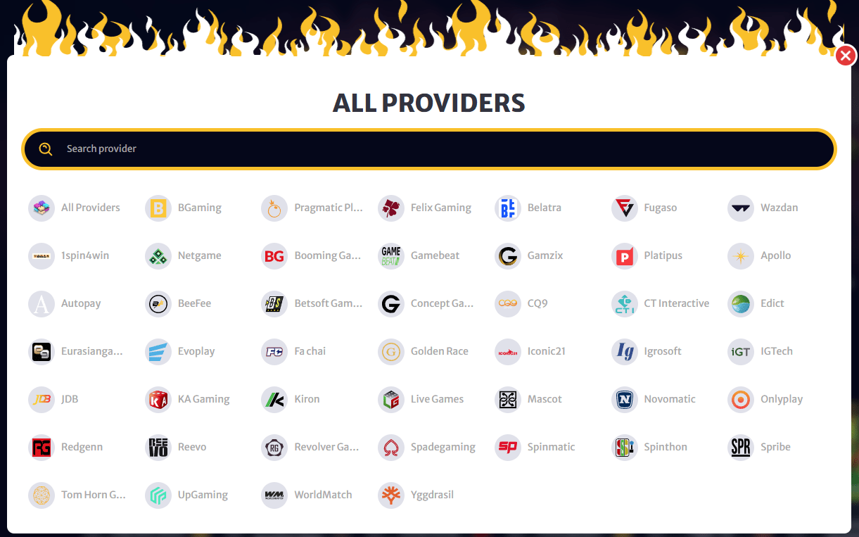 Hell Spin Casino game providers