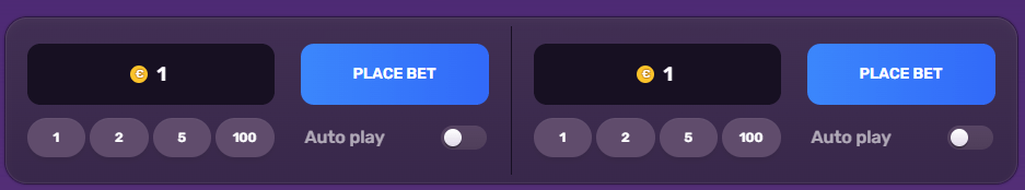 Crash games bet set up