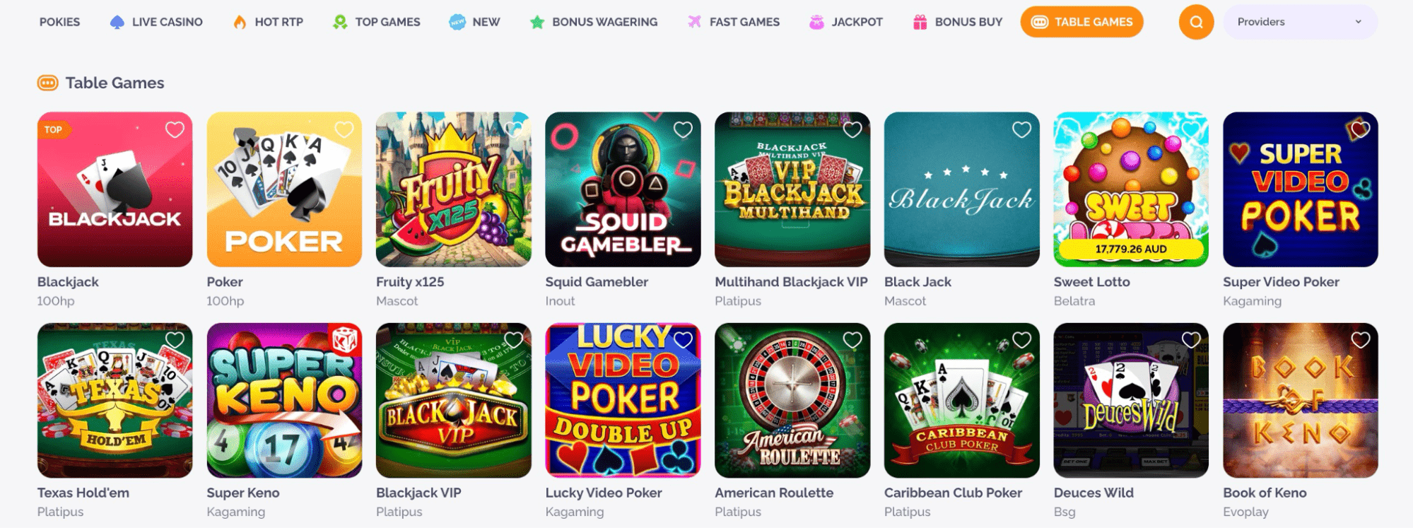 Boho Casino table games