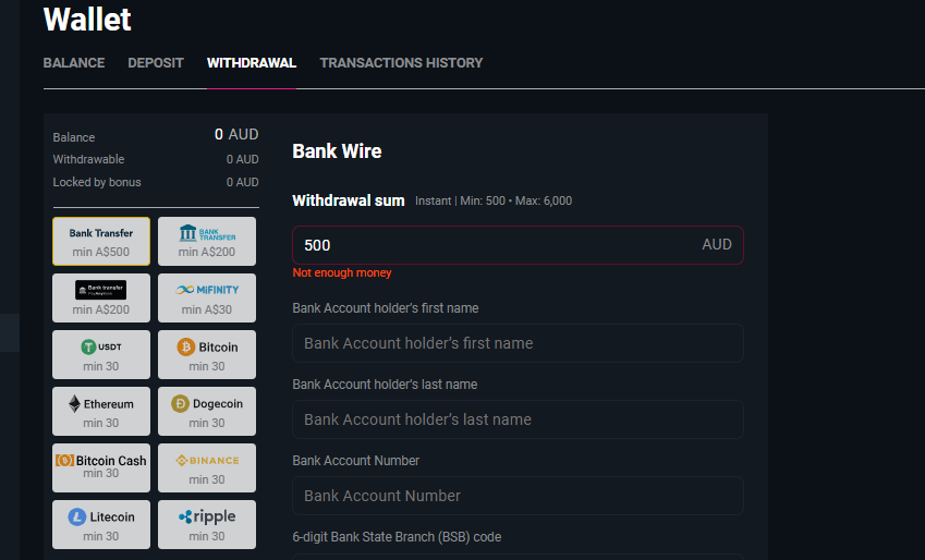 SpinsUp Withdrawal Limits