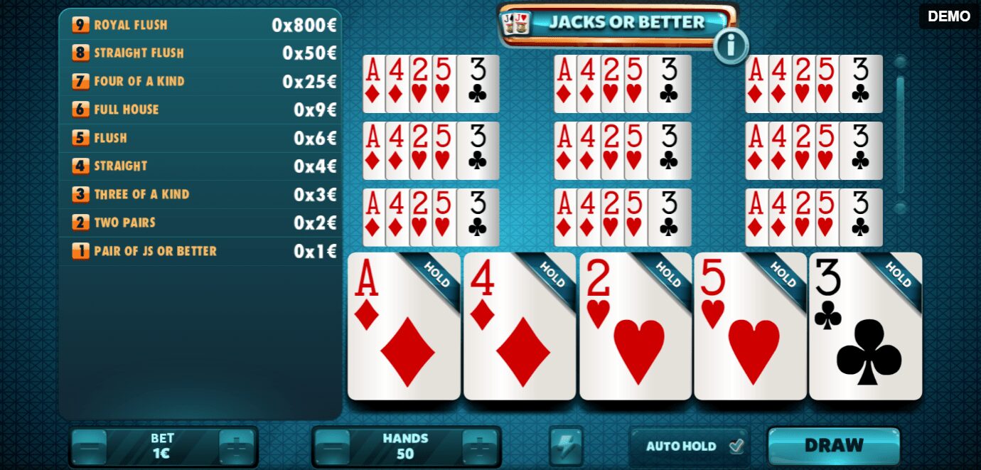 Jacks or Better 200-hand test 3