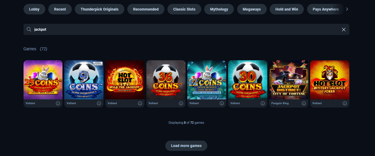 Thunderpick Casino jackpots
