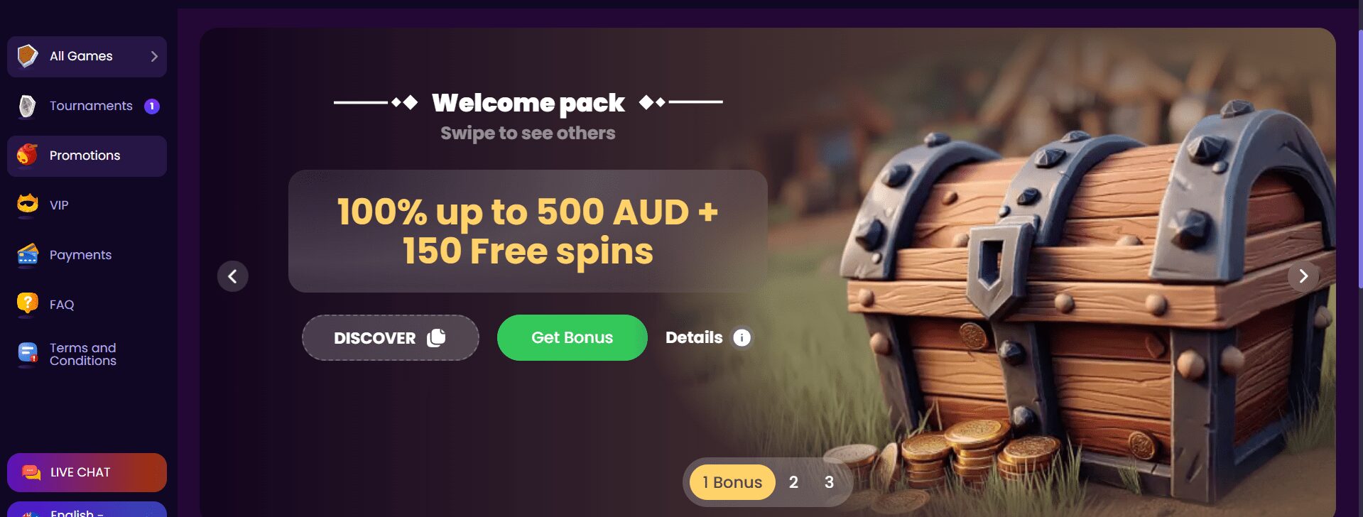Spinando Casino welcome package