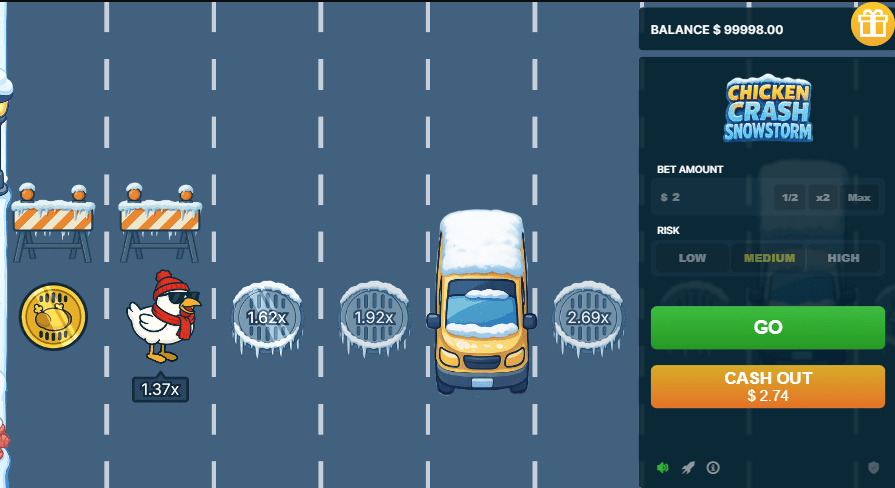 Chicken Crash Snowstorm crash game