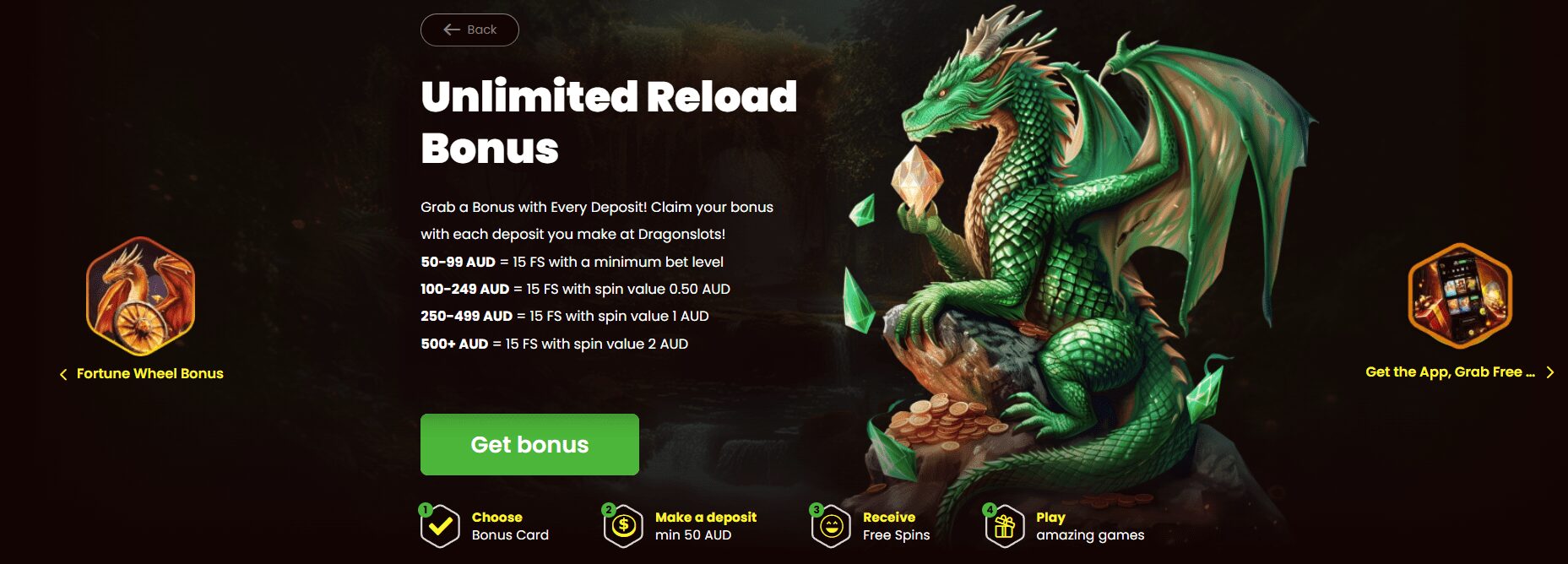 DragonSlots free spins bonus